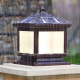 Rustic Solar Square Metal Outdoor Decor Table Lamp Image - 15