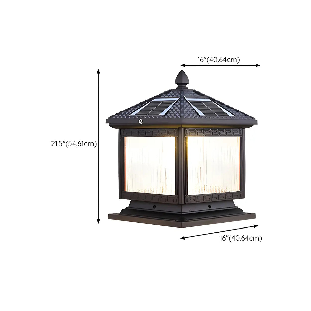 Rustic Solar Square Metal Outdoor Decor Table Lamp Image - 19