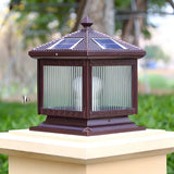 Rustic Solar Square Metal Outdoor Decor Table Lamp Image - 4