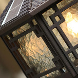 Rustic Square Metal Solar Outdoor Lantern Table Lamp Image - 9