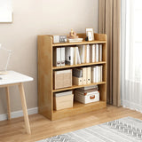 Rustic Vertical Closed Back Wooden Storage Bookshelf Image - 11