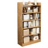 Rustic Vertical Closed Back Wooden Storage Bookshelf Image - 21