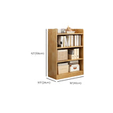 Rustic Vertical Closed Back Wooden Storage Bookshelf Image - 23