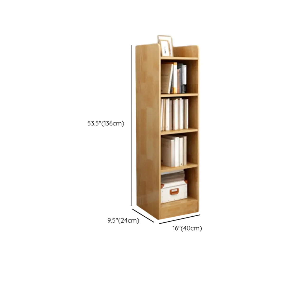 Rustic Vertical Closed Back Wooden Storage Bookshelf Image - 27