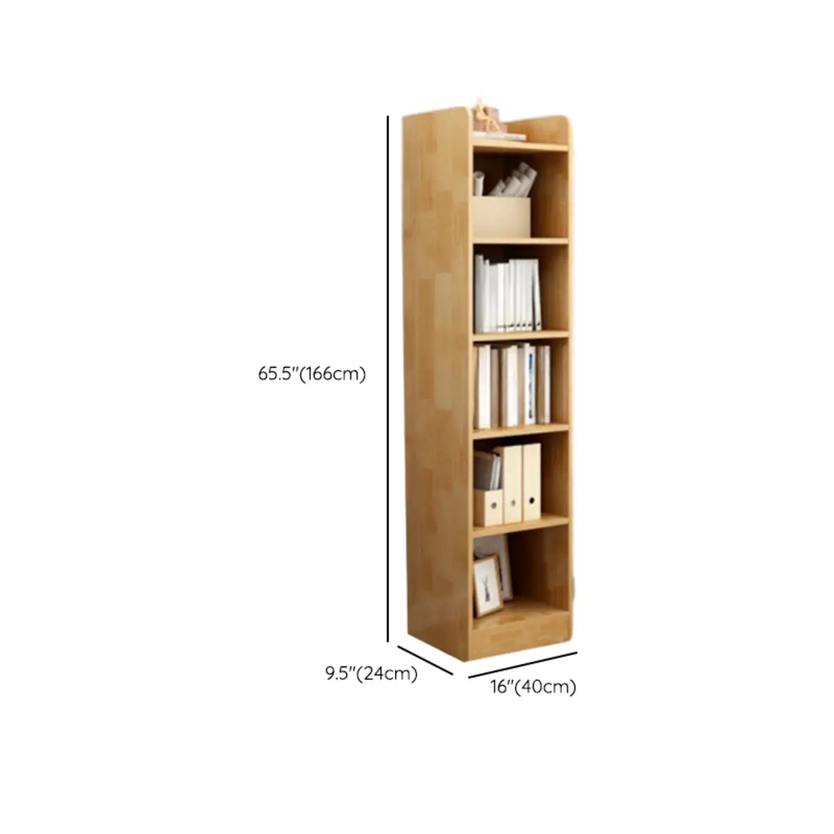 Rustic Vertical Closed Back Wooden Storage Bookshelf Image - 31