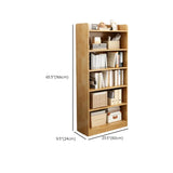 Rustic Vertical Closed Back Wooden Storage Bookshelf Image - 32