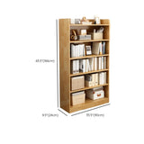 Rustic Vertical Closed Back Wooden Storage Bookshelf Image - 34