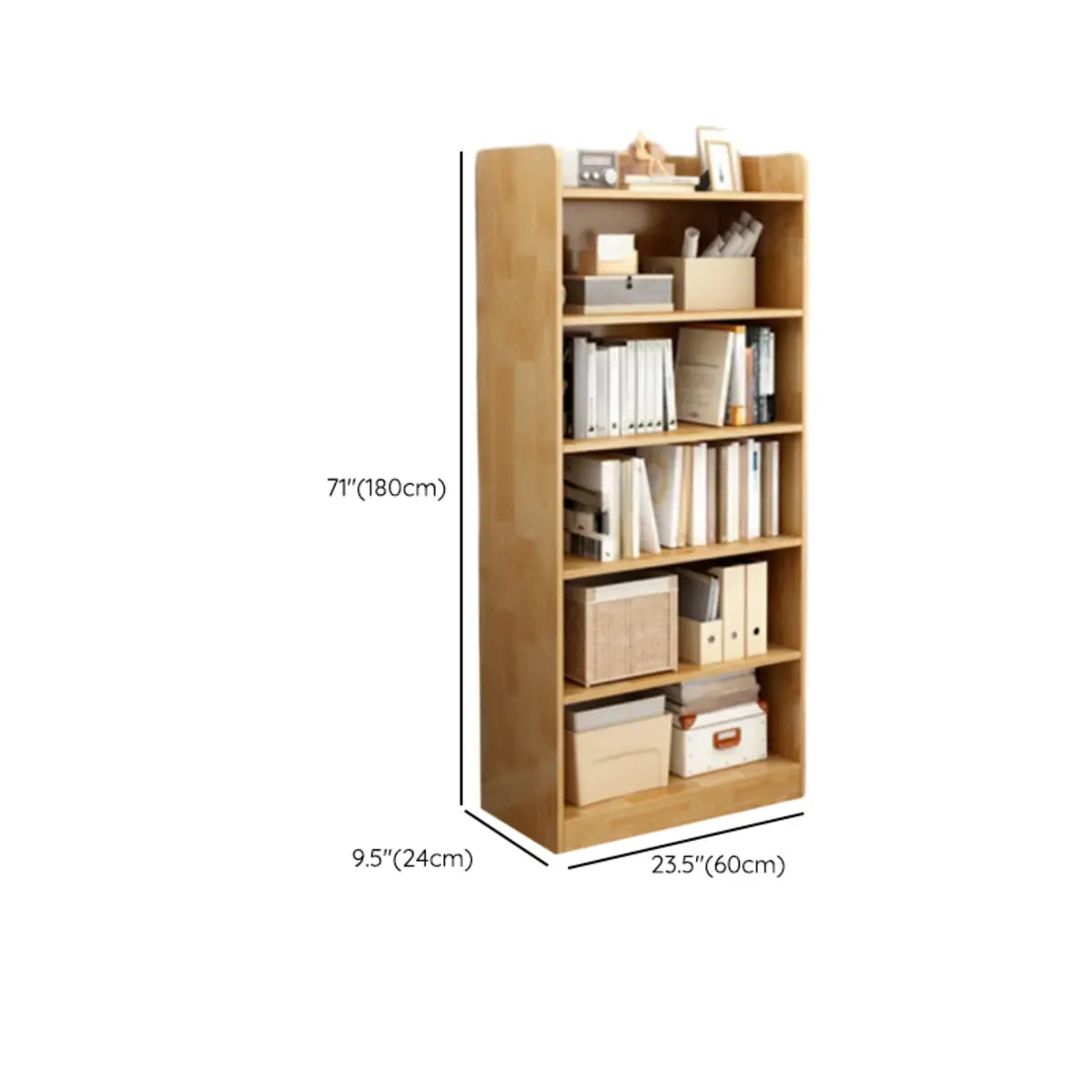 Rustic Vertical Closed Back Wooden Storage Bookshelf Image - 39