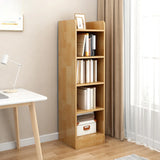 Rustic Vertical Closed Back Wooden Storage Bookshelf Image - 4