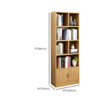 Rustic Vertical Closed Back Wooden Storage Bookshelf Image - 40