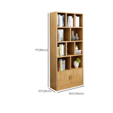 Rustic Vertical Closed Back Wooden Storage Bookshelf Image - 44