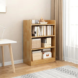 Rustic Vertical Closed Back Wooden Storage Bookshelf Image - 7