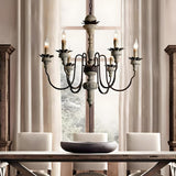 Rustic Vintage Candelabra Wood Chandelier Dining Room Image - 1