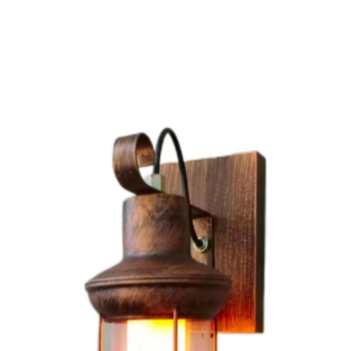 Rustic Vintage Copper Lantern Wall Sconce Image - 12