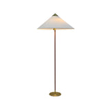 Rustic Walnut Woven Cone Shade Metal Floor Lamp Image - 4