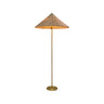 Rustic Walnut Woven Cone Shade Metal Floor Lamp Image - 5