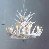 Rustic White Antler Resin Dining Room Chandelier #size