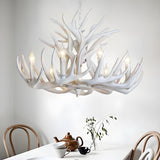 Rustic White Antler Resin Dining Room Chandelier Image - 2