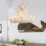 Rustic White Antler Resin Dining Room Chandelier Image - 7