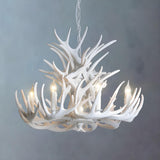 Rustic White Antler Resin Dining Room Chandelier Image - 8