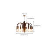 Rustic Wood and Bronze Multi-Arm Branching Chandelier  #size