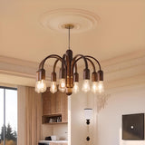 Rustic Wood and Bronze Multi-Arm Branching Chandelier  Image - 7