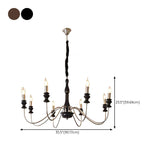 Rustic Wood and Metal Candle Chandelier Adjustable Height Image - 13