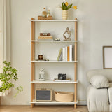 Rustic Wood Open Back Rectangle Display Bookshelf Image - 2