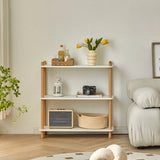 Rustic Wood Open Back Rectangle Display Bookshelf Image - 5