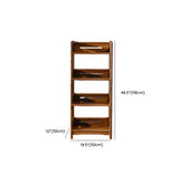 Rustic Wood Vertical 5 Shelves Open Storage Bookshelf #size