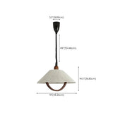 Rustic Wooden Cone Pendant Light Adjustable Height #size