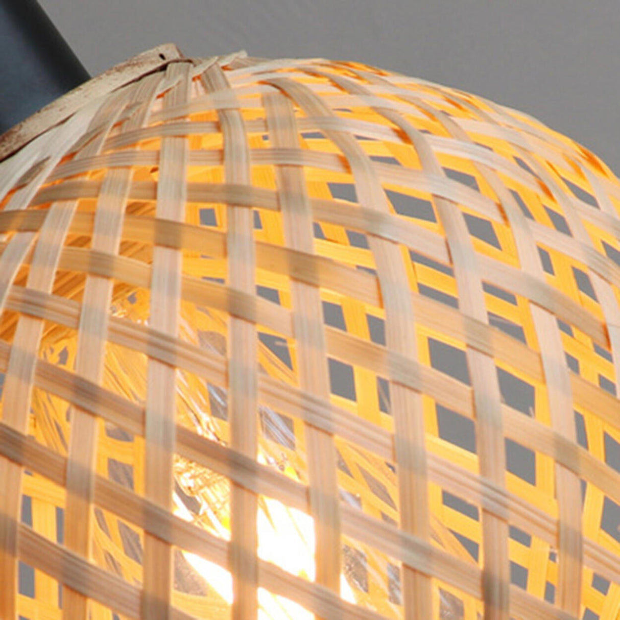 Rustic Woven Rattan Natural Bamboo Globe Pendant Light Image - 9