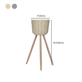 Rustic Woven Round Natural Indoor Tripod Plant Stand Image - 19