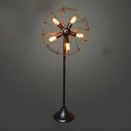 Rustic Wrought Iron Fan Shape 5 Lights LED Floor Lamp Image - 1