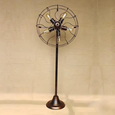 Rustic Wrought Iron Fan Shape 5 Lights LED Floor Lamp Image - 2