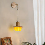 Rustic Yellow Pumpkin Wooden Pendant Wall Sconce Image - 4