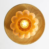 Rustic Yellow Pumpkin Wooden Pendant Wall Sconce Image - 9