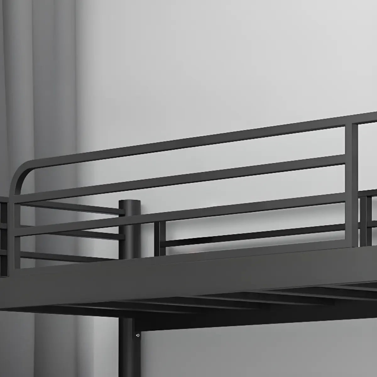 Safety Twin Alloy Black Guardrail and Stairs Bunk Bed Image - 12