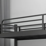 Safety Twin Alloy Black Guardrail and Stairs Bunk Bed Image - 12