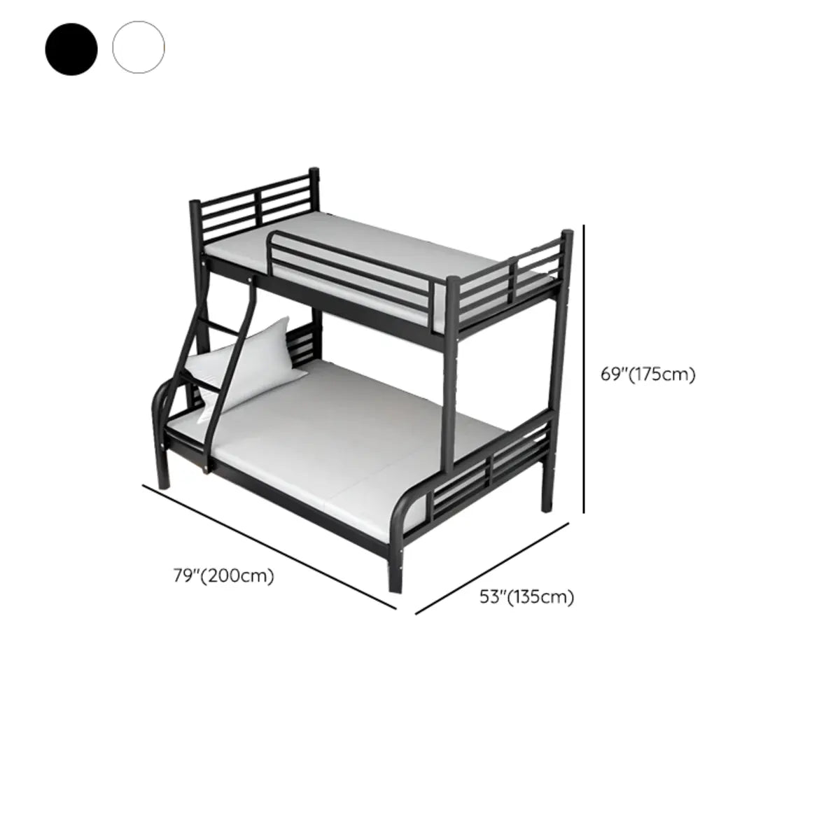 Safety Twin Alloy Black Guardrail and Stairs Bunk Bed Image - 16