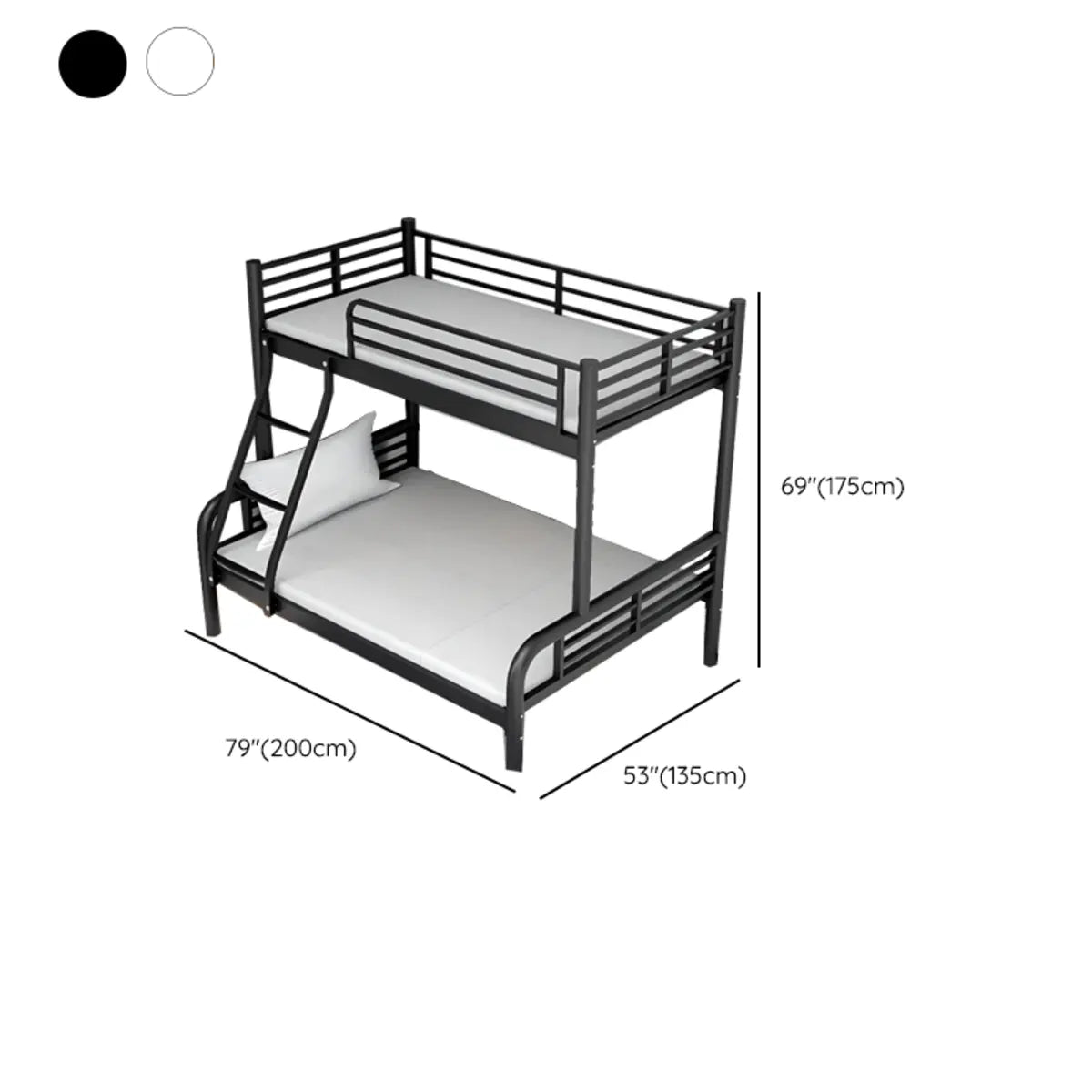 Safety Twin Alloy Black Guardrail and Stairs Bunk Bed Image - 19