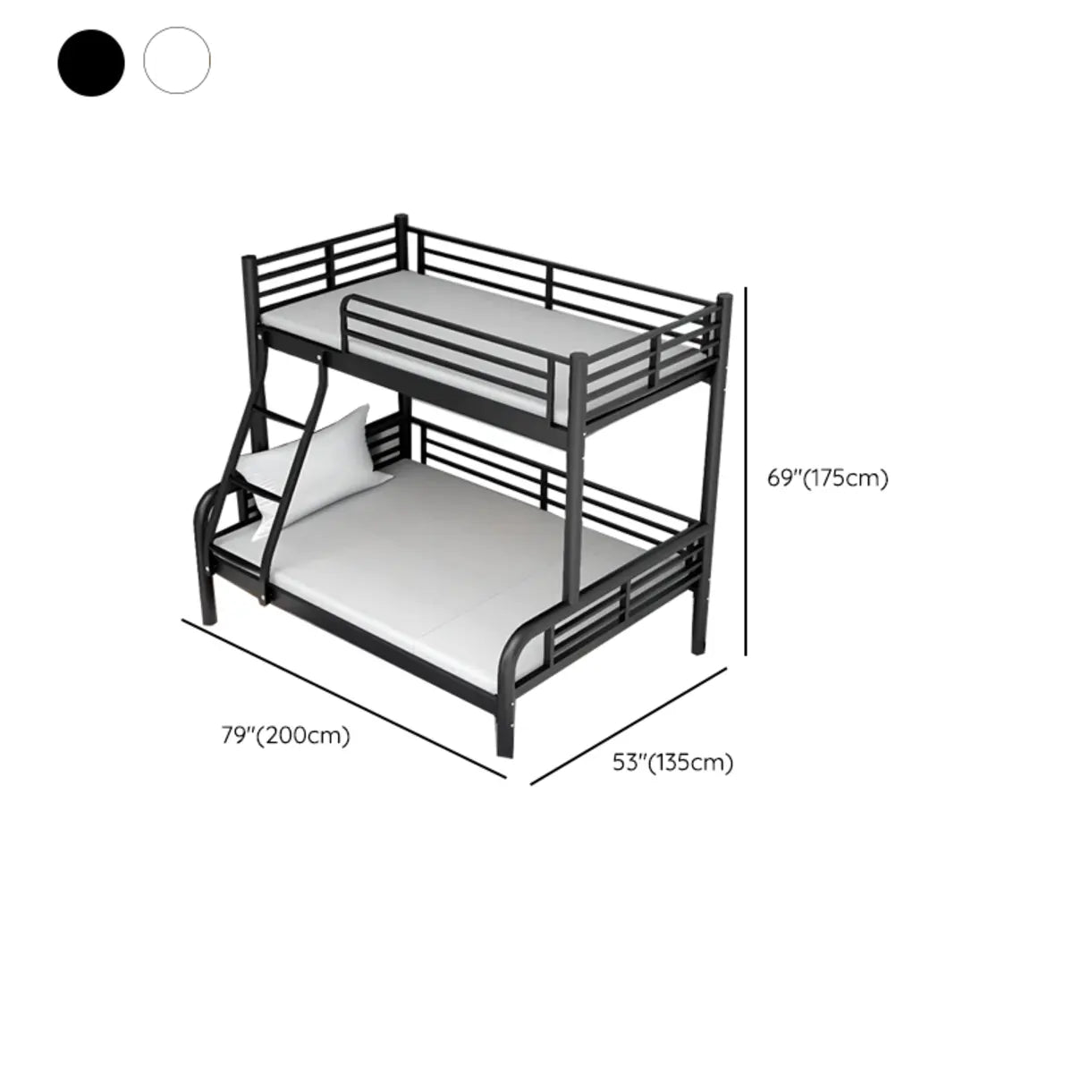 Safety Twin Alloy Black Guardrail and Stairs Bunk Bed Image - 22