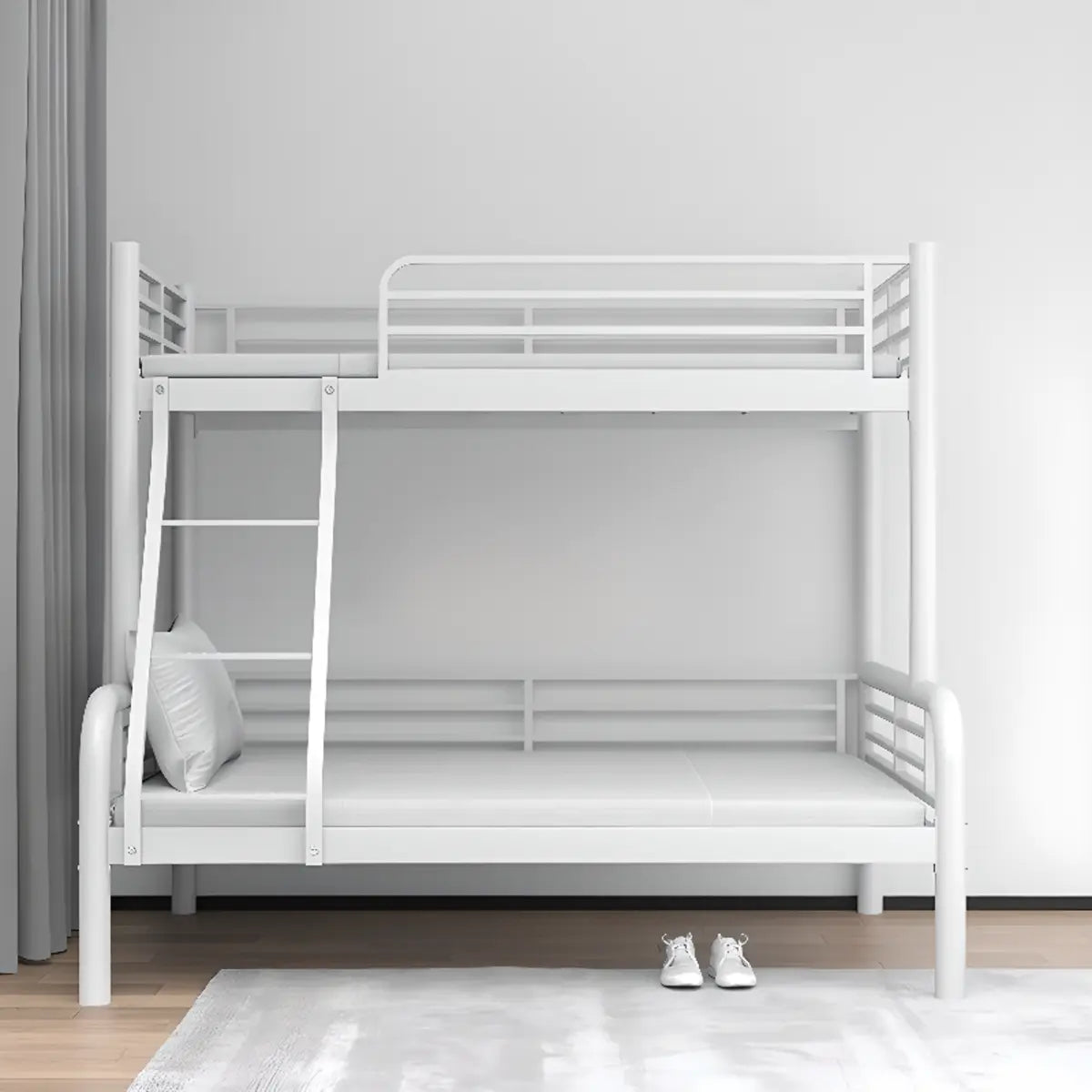 Safety Twin Alloy Black Guardrail and Stairs Bunk Bed Image - 6