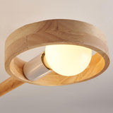 Scandinavian 2 Tiers Wooden Circle Pendant Chandelier Image - 11