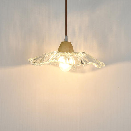 Scandinavian Clear Glass Flower Pendant Light Image - 1