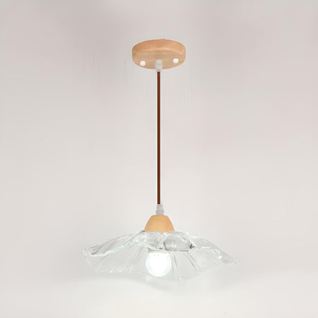 Scandinavian Clear Glass Flower Pendant Light Image - 2