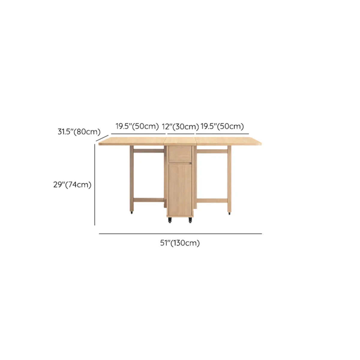 Scandinavian Drop Leaf Wood Dining Table White Compact Image - 16