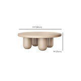 Scandinavian Khaki Brown Wooden Round Coffee Table Set #size