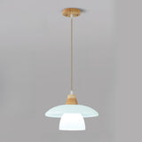 Scandinavian Layered Dome White Glass Pendant Light Image - 2