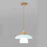 Scandinavian Layered Dome White Glass Pendant Light Image - 2